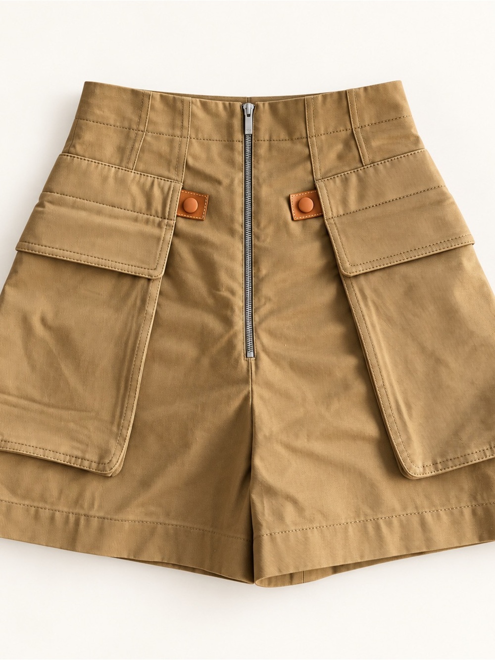 LOEWE Anagram Leather-Trimmed Cotton Cargo Shorts